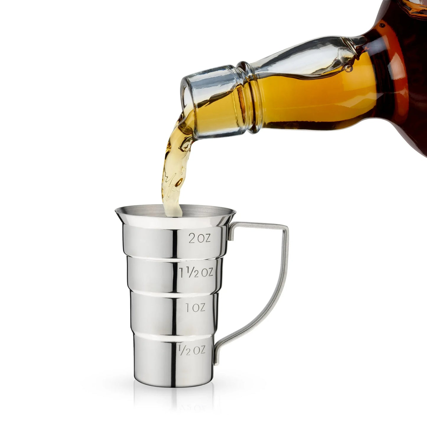 DeBoom 4 Pcs Stainless Steel Stepped Jigger for Cocktails, Measuring Cup up to 2oz