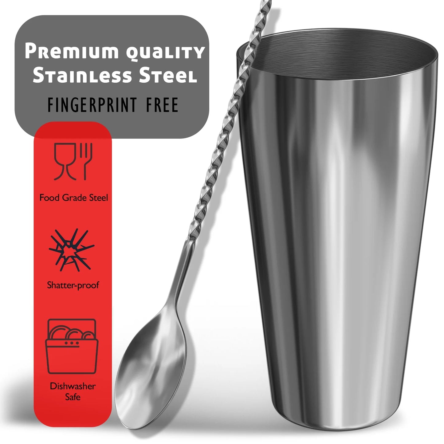 DeBoom 8 -Piece Stainless Steel Cocktail Shaker Set