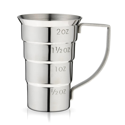 DeBoom 4 Pcs Stainless Steel Stepped Jigger for Cocktails, Measuring Cup up to 2oz
