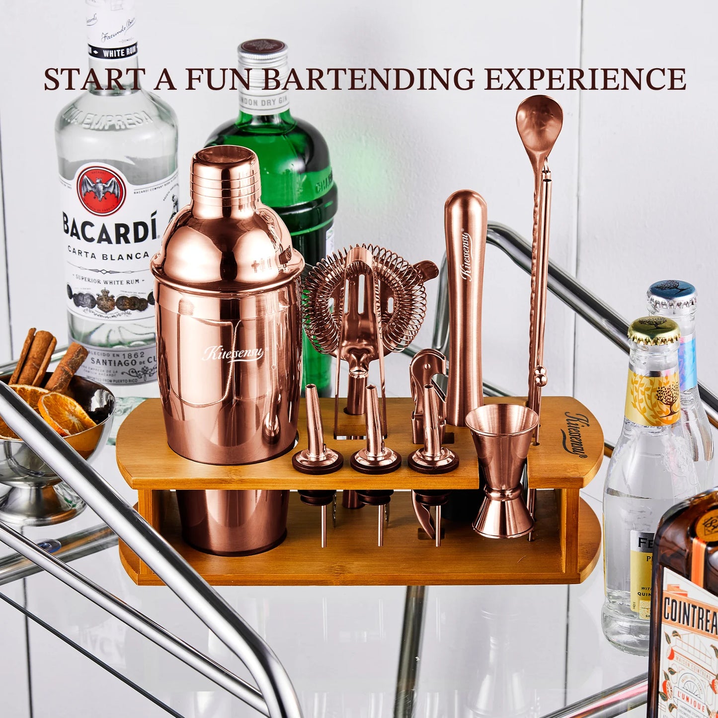 Cocktail Shaker Set Bartender Kit, 15Pcs Stainless Steel Drink Mixer Set, Bar Set with Bar Accessory Tools: Martini Shaker, Jigger, Strainer, Mixer Spoon, Muddler, Liquor Pourers-Rose Gold 4.5 stars out of 8 reviews (4.5)| 8 ratings