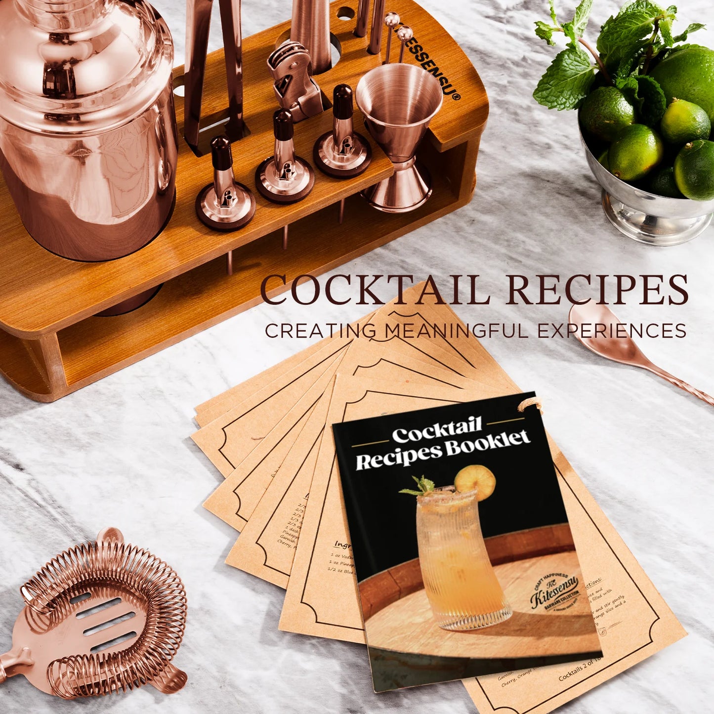 Cocktail Shaker Set Bartender Kit, 15Pcs Stainless Steel Drink Mixer Set, Bar Set with Bar Accessory Tools: Martini Shaker, Jigger, Strainer, Mixer Spoon, Muddler, Liquor Pourers-Rose Gold 4.5 stars out of 8 reviews (4.5)| 8 ratings